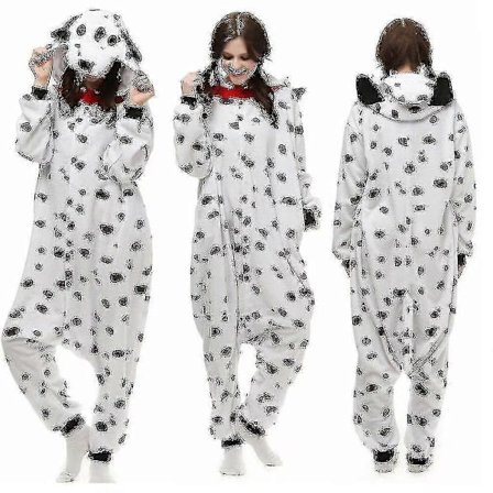 Dalmatinerdräkt Pyjamas Fancy Dress Unisex Vuxen Jumpsuit Sovkläder CZI