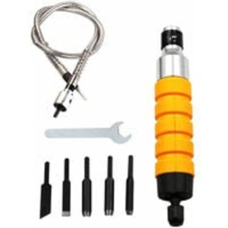 Sähköiset puunveistotyökalut, tappi- ja reikäliitosten veistokynä, veistotaltta pienellä joustavalla varren päällä