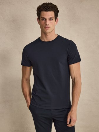 John Henric Men's Marineblaues Lightweight Slim Fit T-Shirt Size M