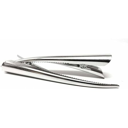 Ensfarvede Hårklemmer Andenæbsklemme Stor Til Styling og Inddeling (Sølv - 6 STK)