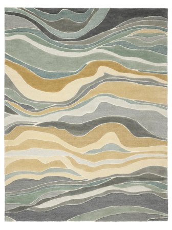 Tapis De Laine Marble Vert/Multicolore Grand Oeko-Tex