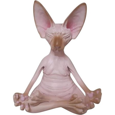 Sphynx katt mediterande samlarfigurer Zen Yoga avslappnad ställning Buddha meditation Sphynx katt samlarobjekt kattstaty för hemkontor