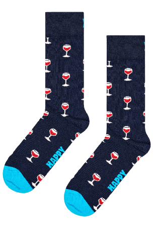 Happy Socks Glass Of Wine Sock Strumpor Unisex Blå 41-46