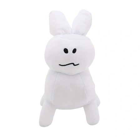 Forsaken Gubby Plyslegetøj - Blødt Kawaii Hvidt Udstoppede Dyr med Sorte Øjne & Mund, Sød Samlerobjekt Gave til Fans, Hjem