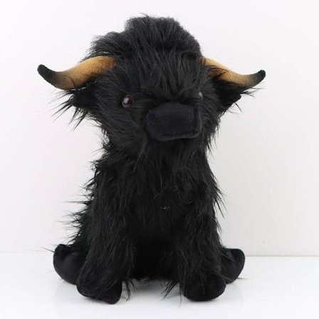 Highland Cow Plush Scottish Cow SVART