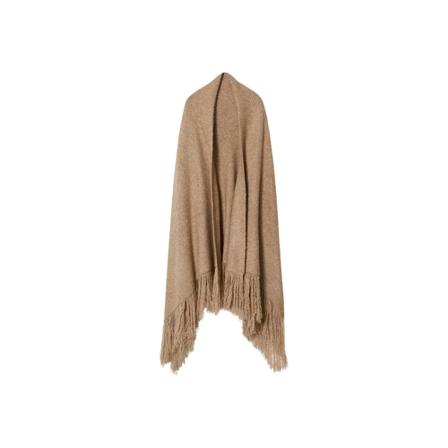 Mango Fringe knit cape Brun, Dame Tørklæder, Størrelse: ONE Size