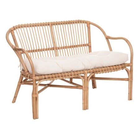 Neta 2-personers sofa i hvid rattan