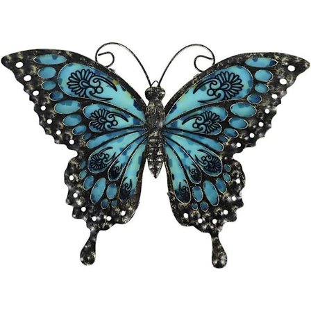 Metall sommerfugl veggdekor utendørs innendørs metall veggkunst sommerfugl ornament metall og glass hage