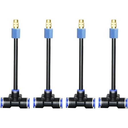 4 st universella justerbara böjbara munstycken kompatibla med 6 mm slang för kylning och damning av trädgårdar