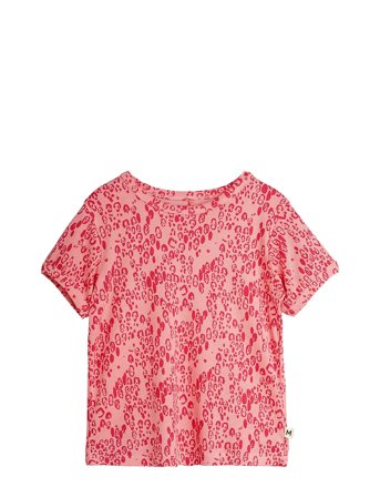 Mini Rodini Mini Leopard Aop Ss Tee - Pink - 56/62