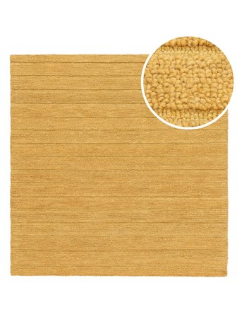 Stor Ribbone Matta - Senapsgul 250X250 Ull, Skandinavisk Stil