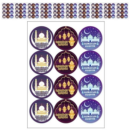 20 Ark EID Mubarak Klistermärken Etikett Tätning Klistermärken 20 ARK 01