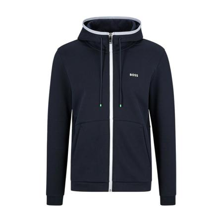 Boss Green, Zip-through hoodie Blauw, Heren, Maat:M