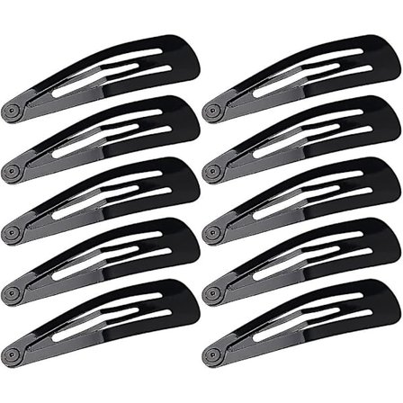 40 st Snap Hårklämmor, 5cm Svarta Hårklämmor Metall Snap Hårspännen för tjejer