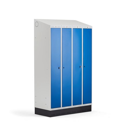 Doppelspind CLASSIC COMBO mit Sockel, 4 Türen, 2050 x 1200 x 550 mm, blau