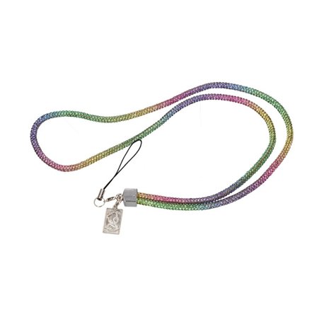 Full diamond tag goddess lanyard rainbow color