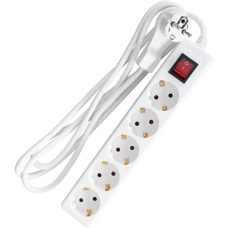 5-vägs grenuttag med platt kontakt för inomhusbruk med ökat kontaktskydd, extremt platt skyddskontakt 230 V 16 A, IP20