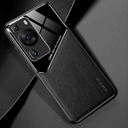 Fodral för Huawei P20 P30 Lite P40 Pro Plus Lyxigt Läder Telefonfodral för Huawei P60 P50 Pro Magnetiskt Silikonskydd (svart, P30 Pro)