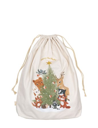 Fabelab Christmas Sack - Woodland Story - Cream - ONE SIZE