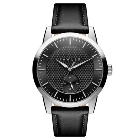 Dayton | Black Textured Dial and Silver-tone Stainless Steel Watch for Men - Wrist watches