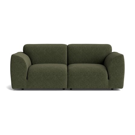 Thursday 2-Sitzer-Sofa in Boston Grün, Modernes Design, Einfarbig, Bequeme Polsterung, Kompakte Maße 78cm, Zeitloser Stil, Textilbezug.