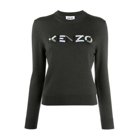 Kenzo - Stickade Tröjor & Koftor - Grå - Dam - Storlek: Xl, Dam, Storlek: XL