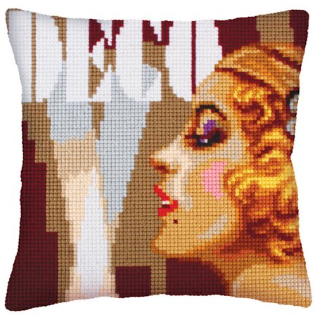 Broderikit Kudde Collection D`Art 5236 - "Art Deco 2" 40x40 cm