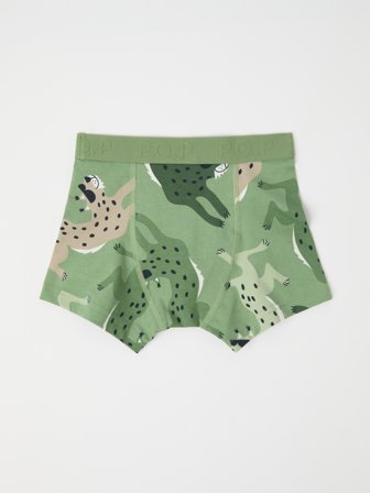 Polarn O. Pyret - boxer shortss with lynx print - 86|92 - Childrenswear - green