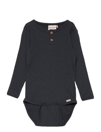 Body Ls Rib Black Minymo