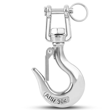 Kraftig løftekrog, bærende trækkæde, spiltrailer, U-formet stål, 3/16 tommer rustfrit stål, 150 kgf