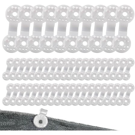 50 stk klips for skyggeklut, festeklips for presenning, spesialklips med øye, anti-UV-behandlede festeklips for screening, for gjerdeduk, skyggenett, 