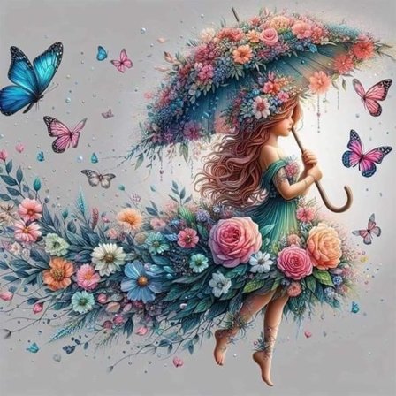 5D Diamant Kunst Sæt til Voksne - Blomster Diamant Maleri Sæt - DIY Rund Fuld Drill Ædelsten Kunst og Håndværk Sæt til Gaver Hjem Vægdekoration 35x35 