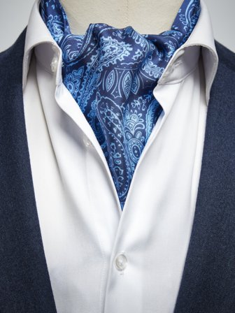 John Henric Men's Blå Paisley Ascot Size Onesize