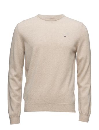 Superfine Lambswool Crew T-shirts Long-sleeved Creme GANT