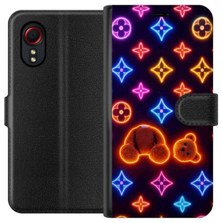 Kompatibelt Plånboksfodral till Samsung Samsung Galaxy Xcover 5 Neonfärgat lyxmönster med glödande nalle i pop art-estetik