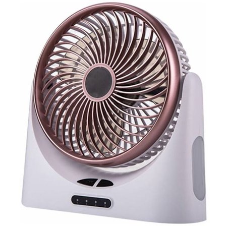 USB Oppladbar Mini Bordvifte med LED Nattlys - 3 Hastigheter, Stille Roterende