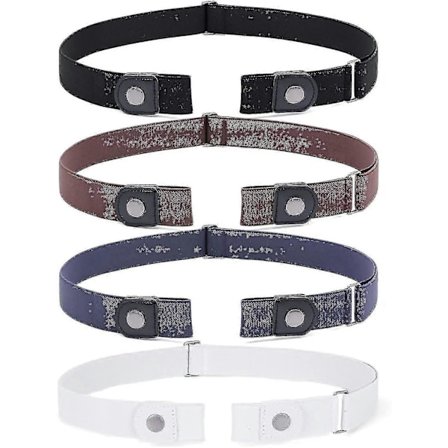 4 stk. Elastisk Bælte Uden Spænde til Kvinder og Mænd Spændefri Usynlig -ACGIV