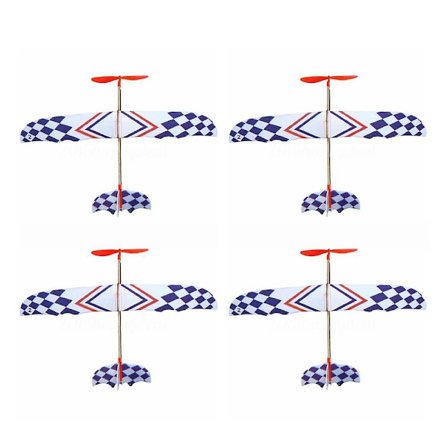 4x Elastisk Gummibånd Drevet DIY Skum Fly Model Kit Flyvemaskine Uddannelsesmæssigt Legetøj