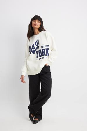 NA-KD Trend Sweatshirt imprimé ville - Sweatshirts - OffBlanc - Small