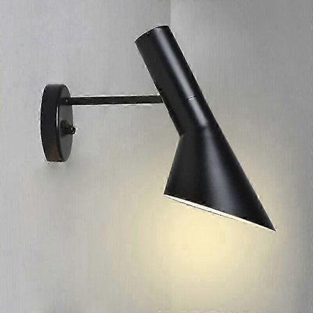 Nordisk Modern Vägglampa med Strömbrytare Läslampa Stilren Design Justerbar Svart E27 för Sovrum Vardagsrum - Finns i Lager