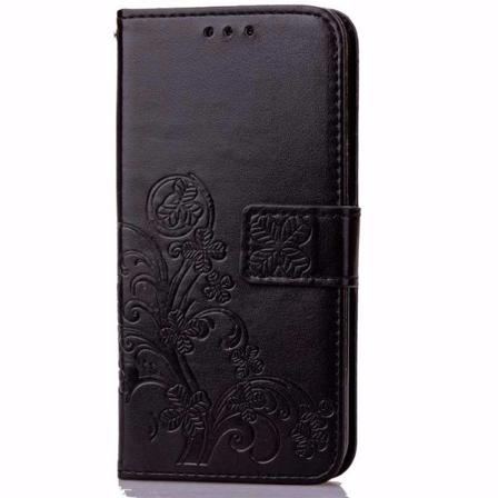 Iphone X Plånboksfodral Wallet - Fyrklöver Svart Svart
