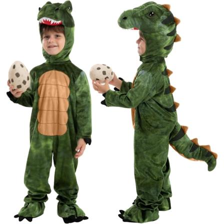 Lasten Unisex Ruskea T-Rex Realistinen Puku Green Small (5-7 yrs)