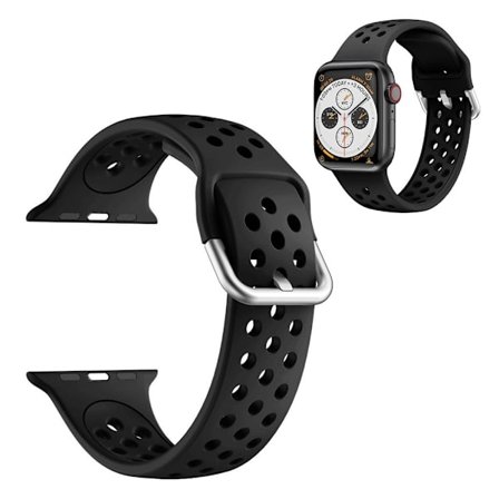 Dual color silicone watch band for Apple Watch Series 6 / 5 40mm - Black