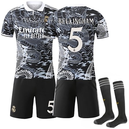 Real Madrid Special Dragon mönster Edition Fotbollströja för Barn Nr. 5 Bellingham