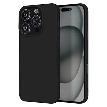 Skal till iPhone 16 Pro Silikon Matt Finish Soft Touch Black