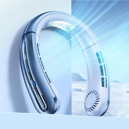 Bærbar Vifte, 100 Nivåer Bladløs Bærbar Halsvifte, 4000mAh Håndfri Vifte for Innendørs og Utendørs