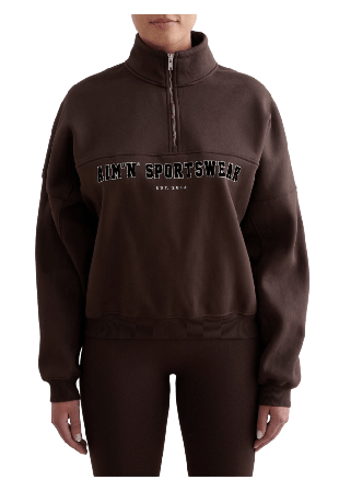 aim'n Varsity Sweat Half Zip Tröjor Dam Brun S