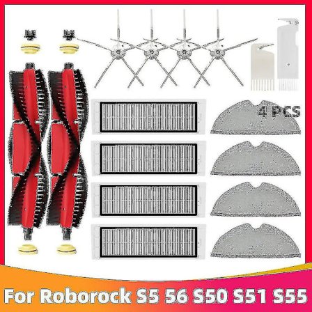 Xiaomi Roborock S5 S50 S5 Max S6 S6 Maxv S6 Pure E4 E5 -robotti-imurin varaosat, pääsivuharja, Hepa-suodatin M
