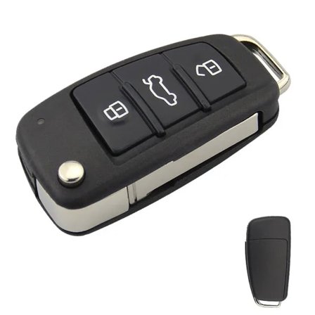 3-knapps nøkkelskall for Audi A3 A4 B6 B8 TT A6 C5 Q5 8P Flip Folding Remote Bilnøkkel Fob HU66 Blad Nøkkel Fob Erstatning