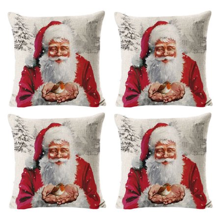 4 kpl Joululiinavaatteinen tyynynpäällinen Joulukuusi Vanha mies Lumimies Joulukoriste Kotityyny Tyynynpäällinen
